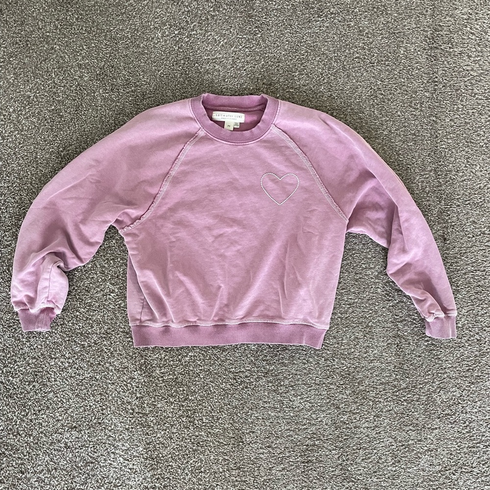 Saltwater LUXE Lavender Heart Sweater